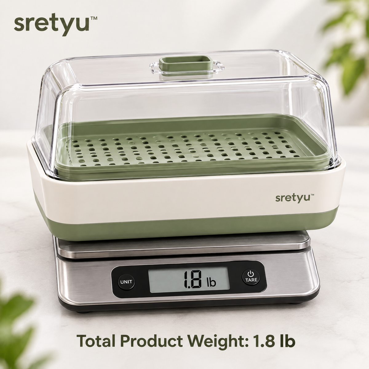sretyu desktop micro-growing kit showing 1.8 lb product weight