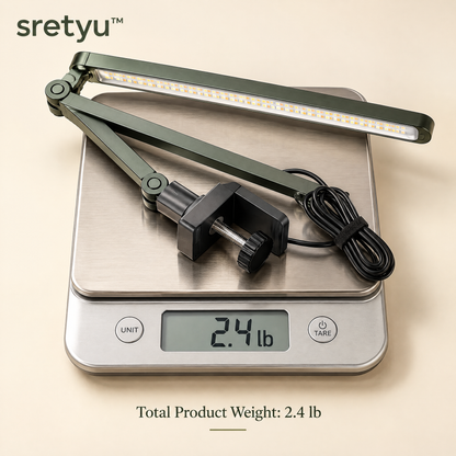 sretyu clamp-mount LED plant grow light showing 2.4 lb product weight