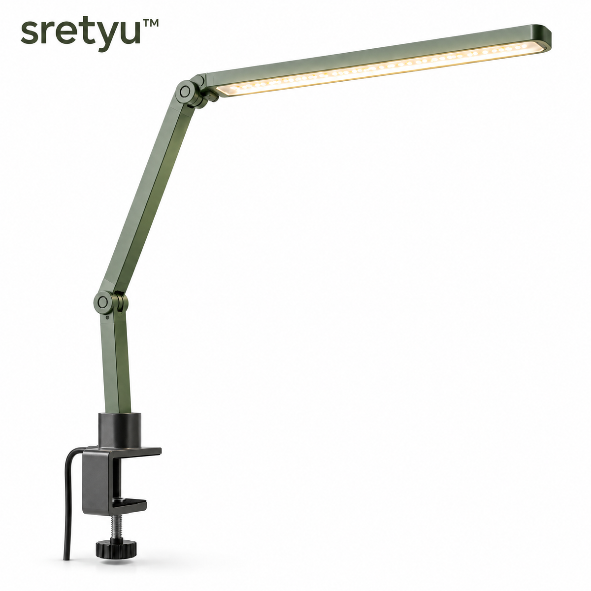 sretyu adjustable clamp-mount LED plant grow light on a clean background